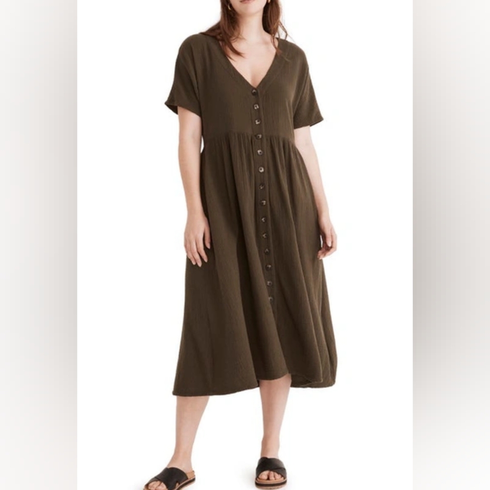 Madewell Nima Double Face Cotton Gauze Midi Dress